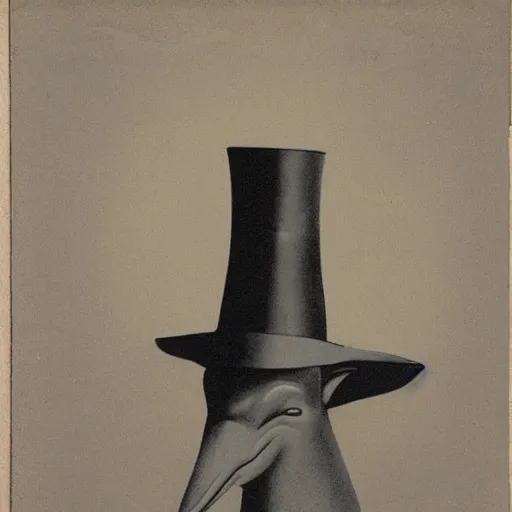 Prompt: a dolphin wearing a top hat