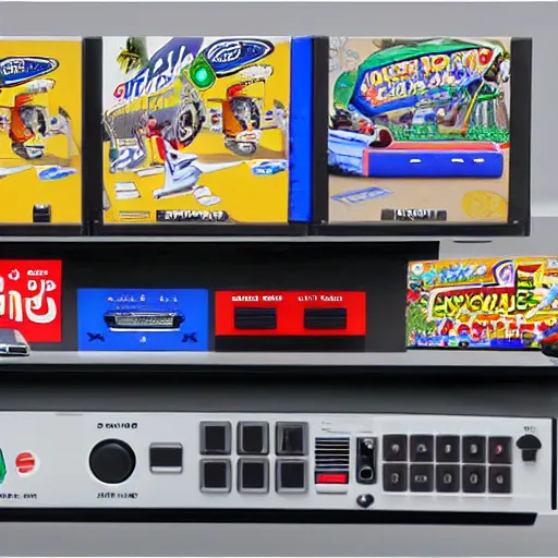 Image similar to the latest sega videoconsole, product catalog