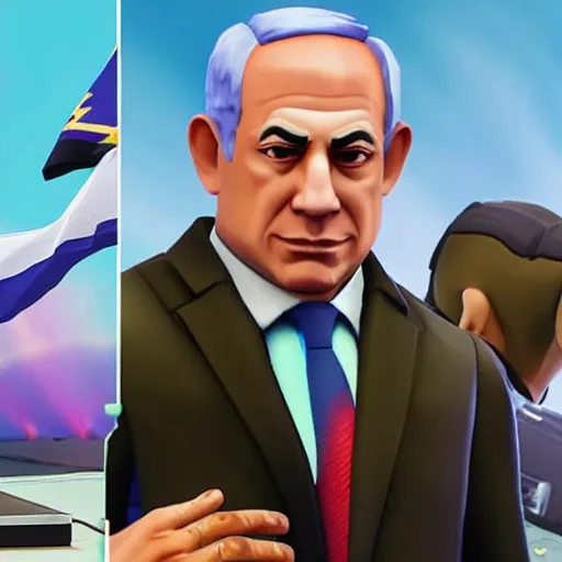 Prompt: Benjamin Netanyahu in Fortnite