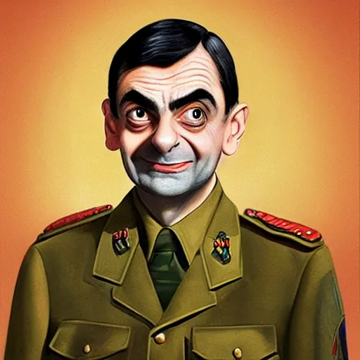 Image similar to Mr. Bean portrait in World War 2
