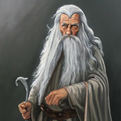 Prompt: gandalf as zeuss, painting