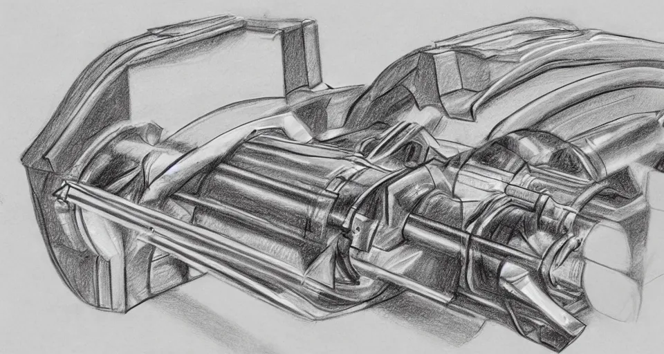 Prompt: a pencil sketch of a new machine which can make unlimited energy