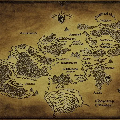 Image similar to fantasy world map, tolkien, high quality, high resolution