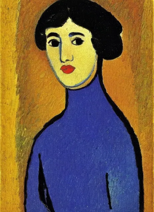 Image similar to a portrait of a pretty young lady by alexej von jawlensky