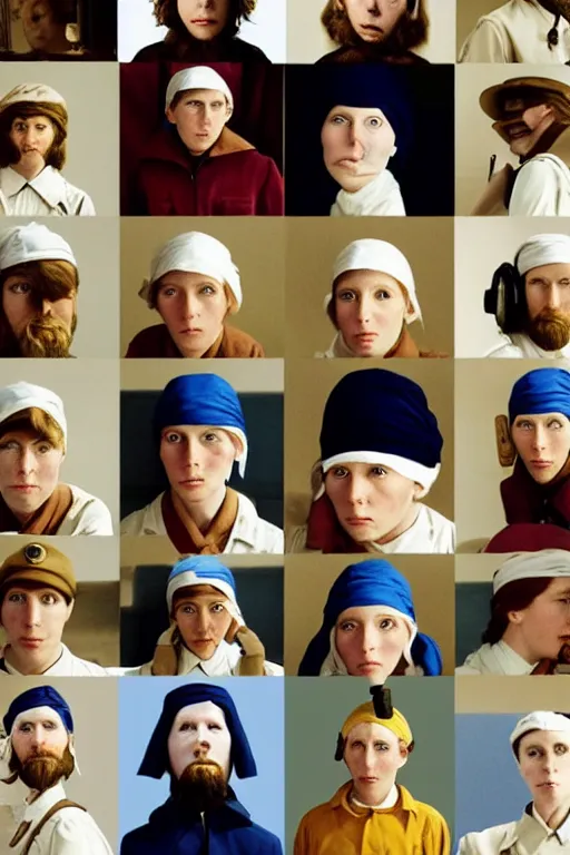 Image similar to beautiful wes anderson movie 3 5 mm film still, only one head single portrait team fortress 2 scout the girl with the pearl earring as the team fortress 2 scout team fortress 2 scout team fortress 2 scout scout team fortress 2 scout, absurdly beautiful, elegant, photographic ultrafine hyperrealistic detailed face wes anderson color, vintage, retro,