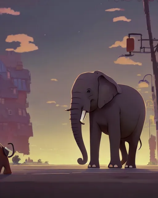 Image similar to an elephant with a house on his back walking though the streets of a beautiful town, cory loftis, james gilleard, atey ghailan, makoto shinkai, goro fujita, studio ghibli, rim light, exquisite lighting, clear focus, very coherent, plain background, soft painting