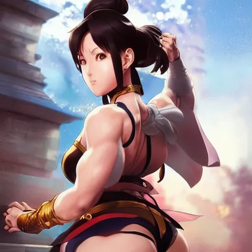 Prompt: A semi realistic anime portrait of Chun li, by Stanley Artgerm Lau, WLOP, Rossdraws, James Jean, Andrei Riabovitchev, Marc Simonetti, and Sakimichan, tranding on artstation, SFW version