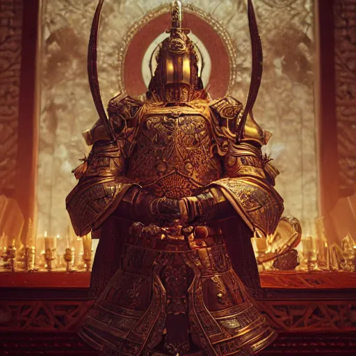 Prompt: a divine warrior wearing heavy armor praying at an alter, intricate artwork by Tooth Wu and wlop and beeple. octane render, trending on artstation, greg rutkowski very coherent symmetrical artwork. cinematic, hyper realism, high detail, octane render