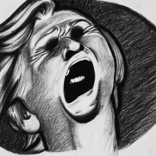 Image similar to apollo screaming, illustration drawing