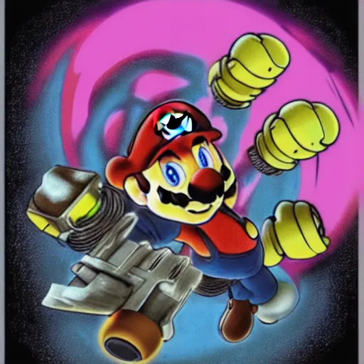 Prompt: Mario in Metroid Dread