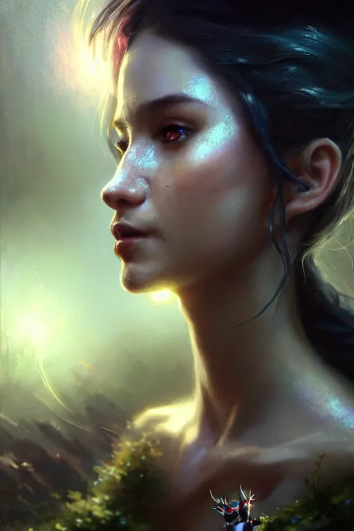 Image similar to cinematic shot of an epic portrait of a fairy dressed in military clothes, shiny skin, beautiful eyes, beautiful, small details, night setting, realistic poster with volumetric light from craig mallism, artgerm, jeremy lipkin and michael garmash, unreal engine, radiant light, detailed and complex environment, digital art, trends at art station, a masterpiece