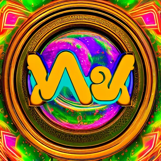 Image similar to a and w vaporwave logo, colorful, digital art, cosmic, 3 d high definition, trending on art station, photorealistic, high resolution, 8 k, octane, hyper detailed, insane details, intricate, elite, ornate, elegant trend, highly detailed and intricate, sharp focus, photography, unreal engine