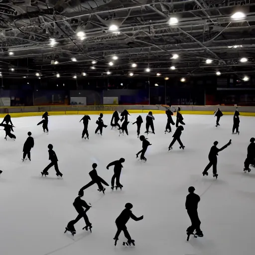 Image similar to people skating in a rink made of melted cheese