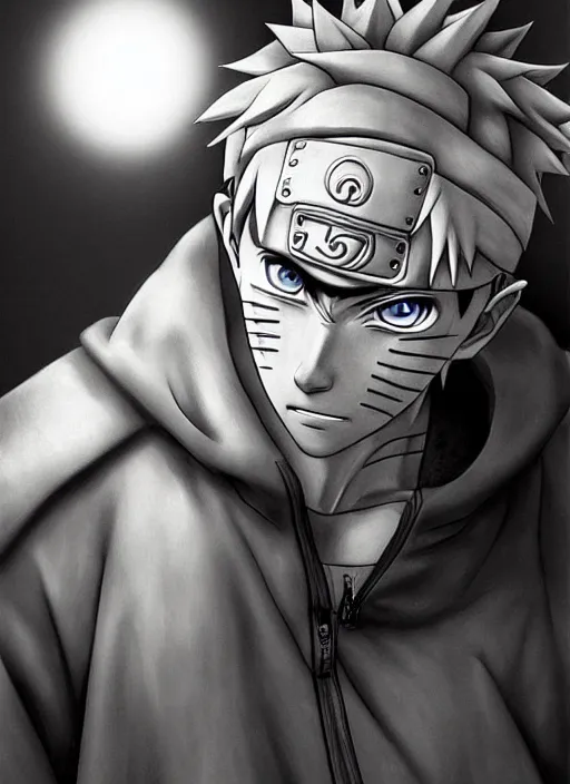 Image similar to portrait of Naruto, dark and gloomy scenery, dynamic lighting, photorealism art, concept art, hyper realistic, fantasy