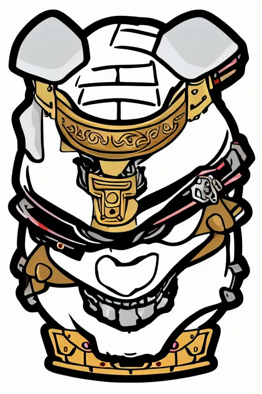 Image similar to Portrait of a polar bear as a samurai, knight, medieval, sticker, colorful, illustration, highly detailed, simple, smooth and clean vector curves, no jagged lines, vector art, smooth