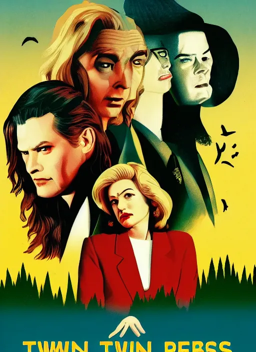 Image similar to twin peaks movie poster art by cliff nielsen