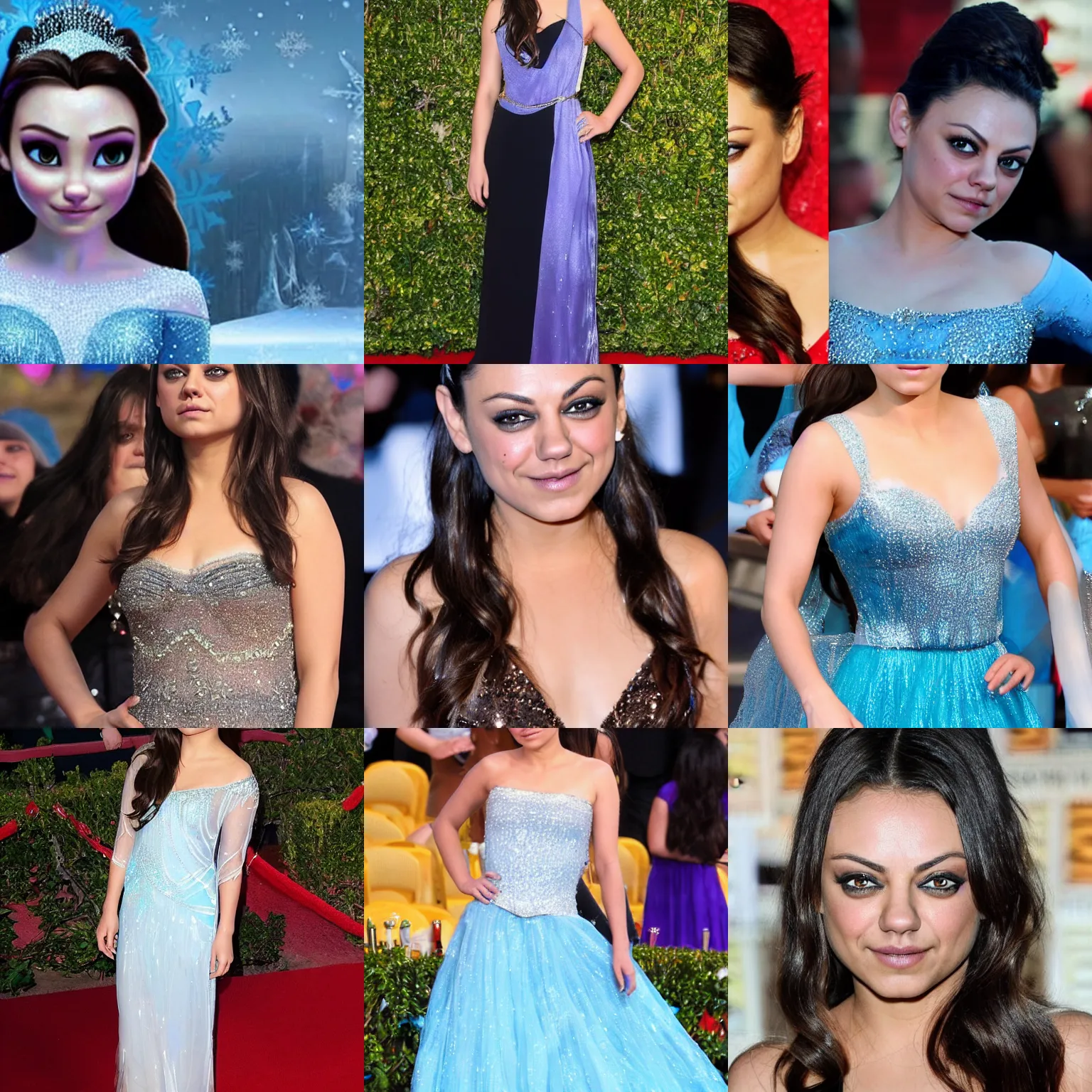 Prompt: mila kunis is elsa frozen