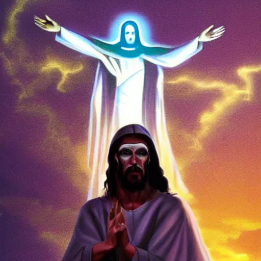 Image similar to cyberpunk christ the redeemer