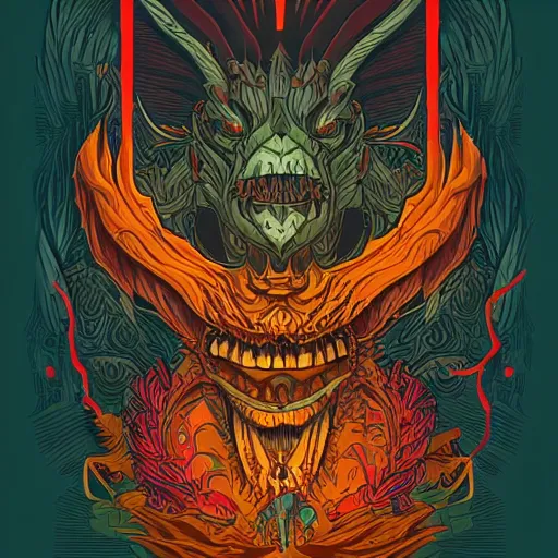 Prompt: a beautifuly ultradetailed stylized monster full body portrait, in the style of Dan Mumford