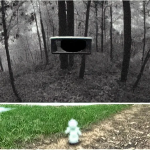 Image similar to Ghost from Super Mario caught on trailcam footage. Trending on Kotaku