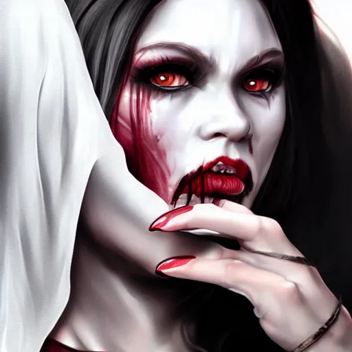 Image similar to the vampire woman portrait, fantasy art, concept art, photorealistic, highly detailed,