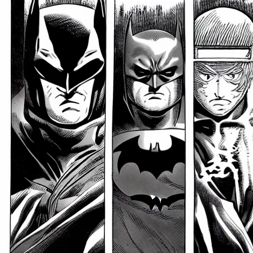 Prompt: Batman in the manga Berserk