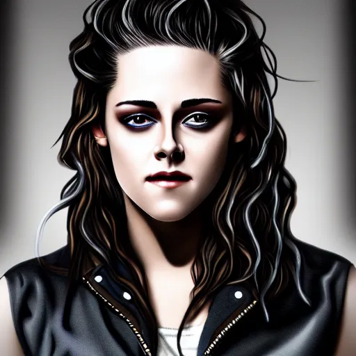 Image similar to portrait of Kristen Stewart, digital art by Michael C Hayes 4k, 8k, HD