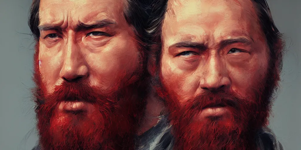 Image similar to red beard by akira kurosawa, cinematic shot, oil painting by jama jurabaev, extremely detailed, brush hard, artstation, for aaa game, high quality, brush stroke