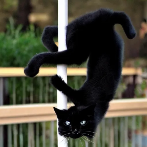 Image similar to poledancing black cat