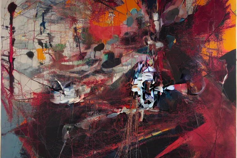 Prompt: the physical impossibility of death, in a brutalist designed space ship, rich deep colours, painted by francis bacon, adrian ghenie, james jean and petra cortright, part by gerhard richter, part by takato yamamoto. 8 k masterpiece