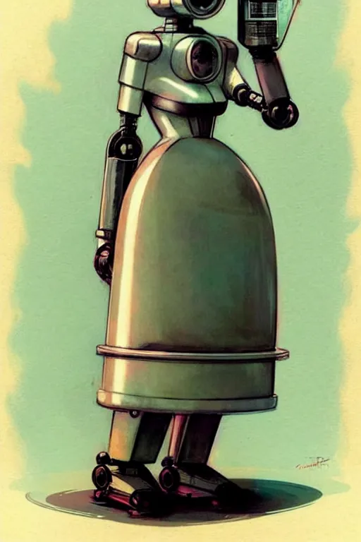 Image similar to ( ( ( ( ( 1 9 5 0 s retro future robot android maid. muted colors. ) ) ) ) ) by jean - baptiste monge!!!!!!!!!!!!!!!!!!!!!!!!!!!!!!