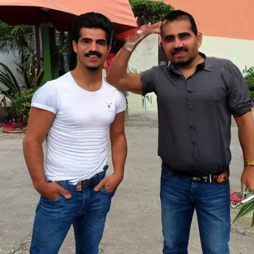 Prompt: Mario Hugo Lechuga and Juanin Juan Harry from 31 minutos