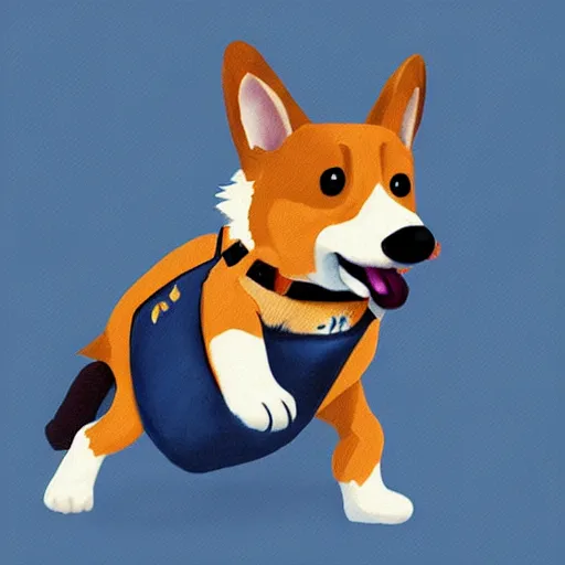 Image similar to A corgi doing karate, digital art, art by Lynn Chen