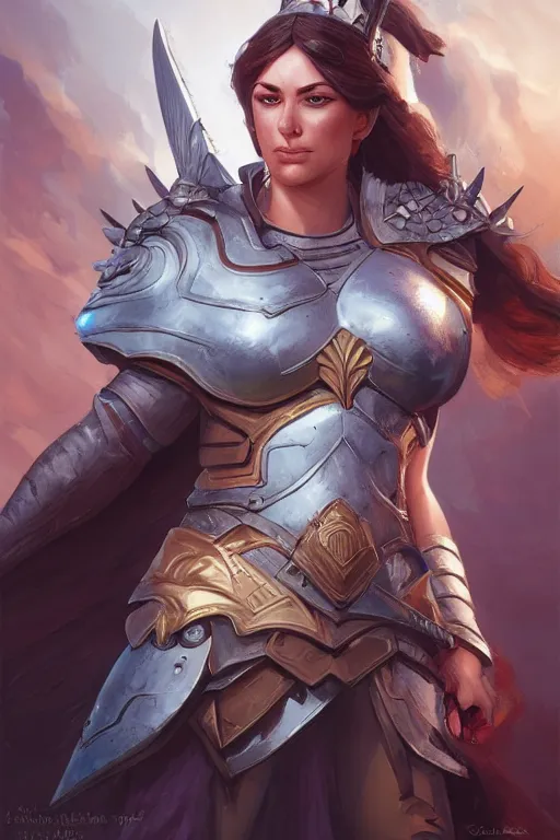 Image similar to amazon valkyrie athena, d & d, fantasy, portrait, highly detailed, headshot, digital painting, trending on artstation, concept art, sharp focus, illustration, art by artgerm and greg rutkowski and magali villeneuve