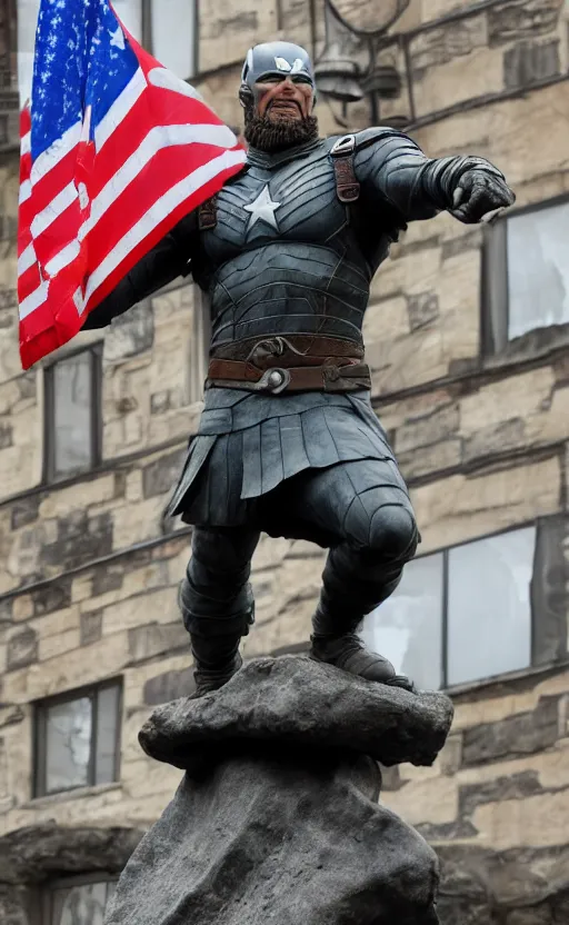 Image similar to Statue of viking Captain America