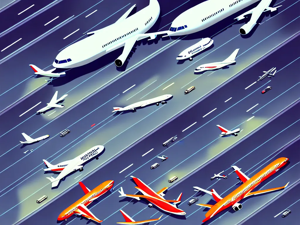 Image similar to I get to the airport, detailed illustration, digital painting, trending on artstation