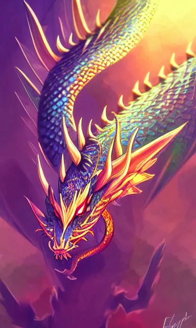 Prompt: a dragon with well defined shining scales, portrait, sharp focus, fantasy, digital art, concept art, dynamic lighting, by emylie boivin, jazza and rossdraws