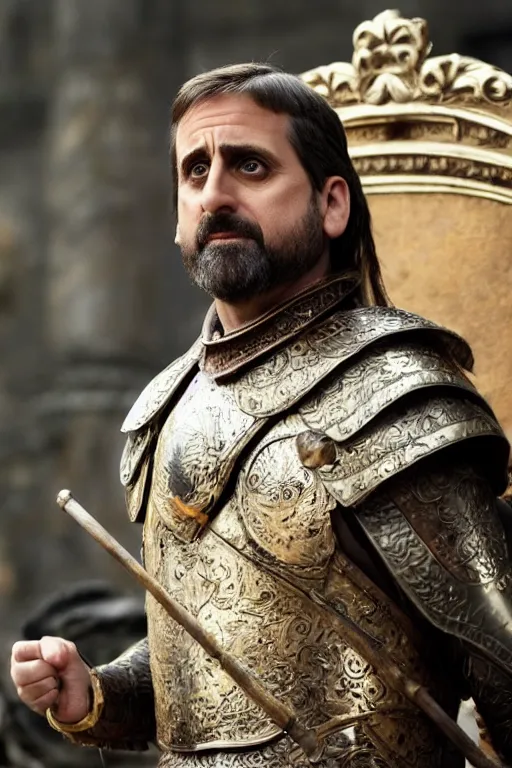 Image similar to Steve Carell as roman king