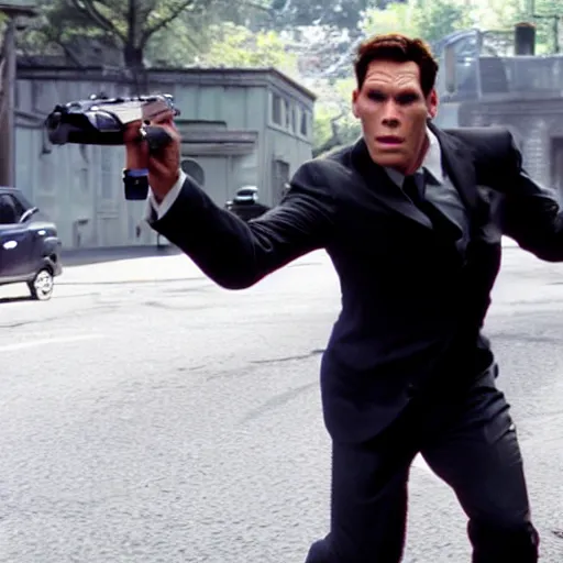 Image similar to Live Action Still of Jerma985 in Men in Black, real life, hyperrealistic, ultra realistic, realistic, highly detailed, epic, HD quality, 8k resolution, body and headshot, film still