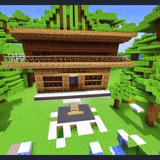 Image similar to japanese style house in minecraft