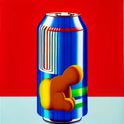 Image similar to soda can by shusei nagaoka, kaws, david rudnick, airbrush on canvas, pastell colours, cell shaded, 8 k