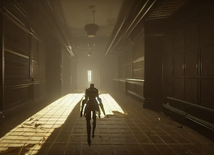 Image similar to large spider web infested hallway in destiny 2, liminal, dark, dystopian, abandoned, highly detailed 4 k 6 0 fps in - game destiny 2 gameplay screenshot leak