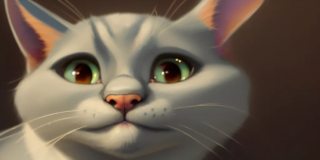 Prompt: a very detailed close up face portrait of tom the cat from tom and jerry, extremely detailed digital painting, in the style of fenghua zhong and ruan jia and jeremy lipking and peter mohrbacher, mystical colors, rim light, beautiful lighting, 8 k, stunning scene, raytracing, octane, trending on artstation