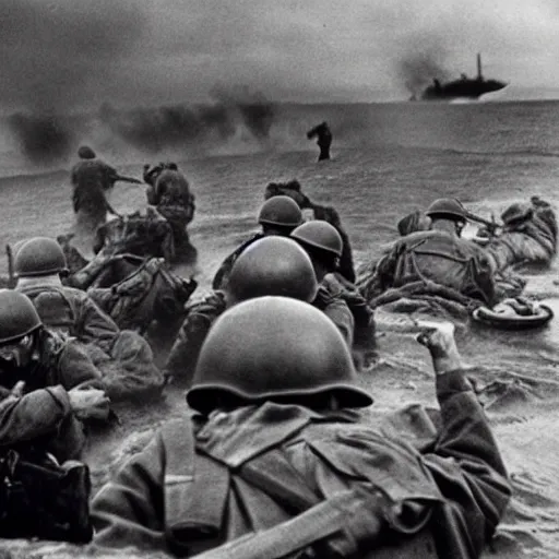 Image similar to the d - day, by robert capa,