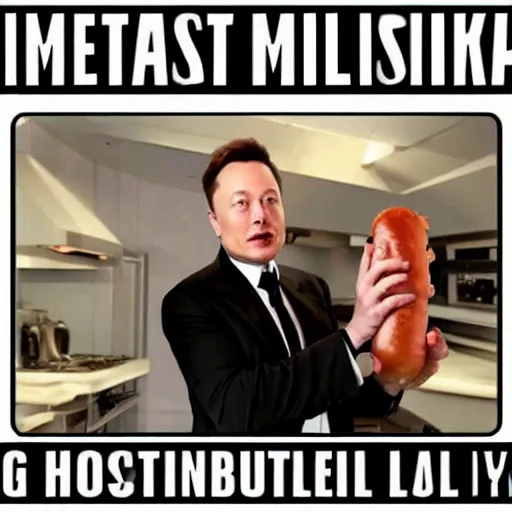 Image similar to meme with elon musk about hotdogs