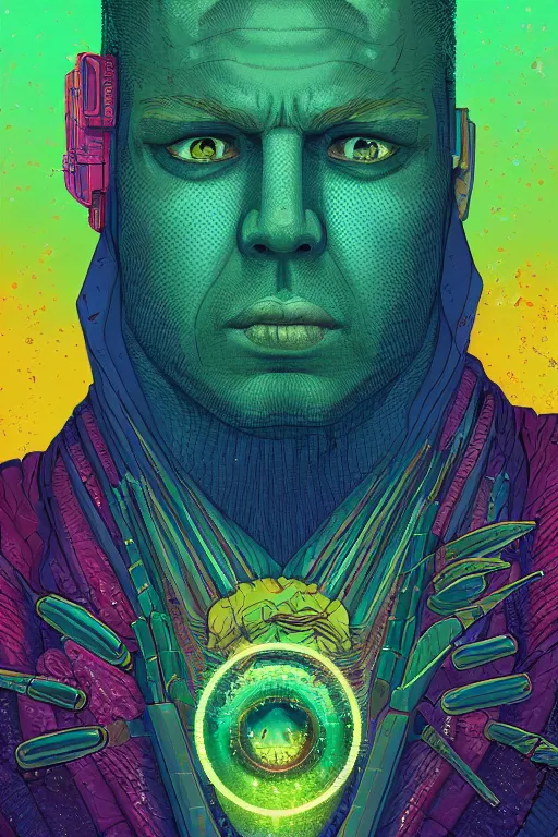 Prompt: portrait of jewel orbhead commander in the style of Rob Lefield and Dan Mumford , trending on artstation, digital art,surrealism ,macro,blueprint ,vaporwave ,