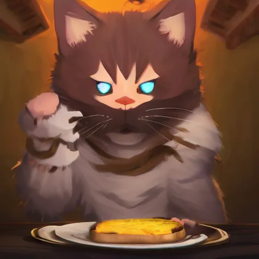 Prompt: a scared cat cowardly running away from the giant carnivorous sandwich, artstation hq, dark phantasy, stylized, symmetry, modeled lighting, detailed, expressive, true unsimulated emotions, created by hayao miyazaki