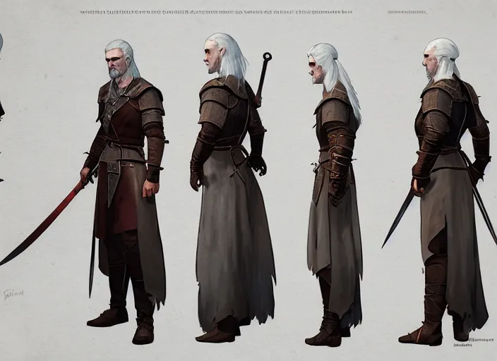 Prompt: character sheet for a beautiful mage for witcher 3, by greg rutkowski, by studio ghibli, digital art, trending on artstation, hd, 8 k, highly detailed, good lighting, beautiful, masterpiece