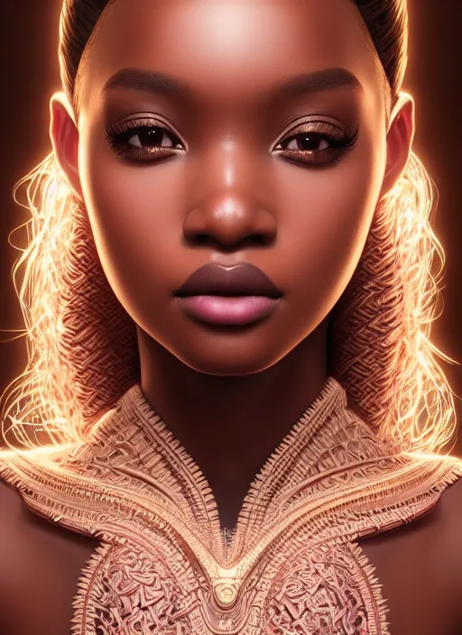 Prompt: portrait of princess, intricate, sharp focus, octane render, realistic, photo, detailed, beautiful, brown skin, unreal engine, symmetrical!!, loreal, maybelline, sephora, loreal, artstation, art by artgerm, rossdraws, makeup by pat mcgrath, cinematic, concept art, filmic, vsco