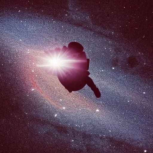 Image similar to astronaut falling into a black hole